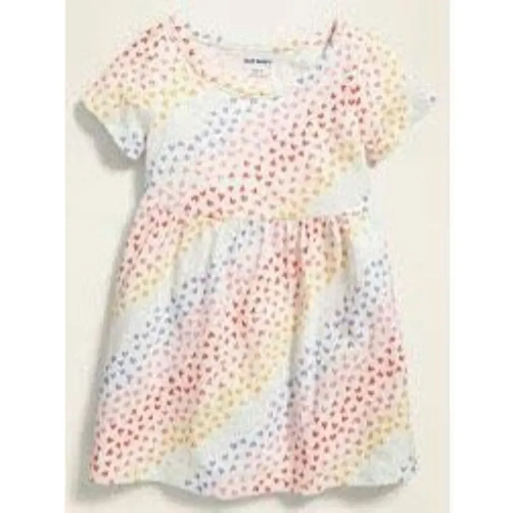 OLD NAVY Toddler Girls 18-24 Months Valentine Rainbow Heart Print Knit Dress BUY